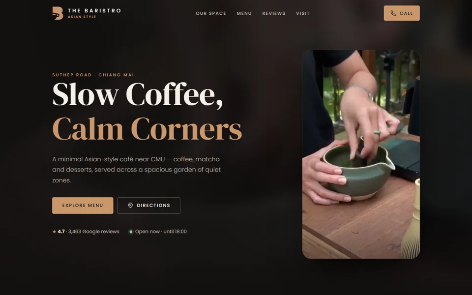 The Baristro Asian Style website